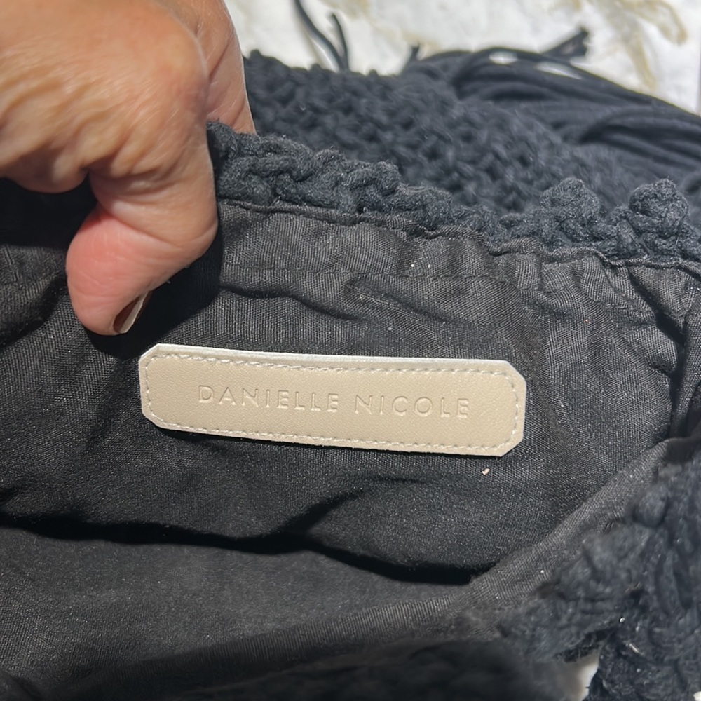 Danielle Nicole Black Macrame Crossbody Bag - image 2